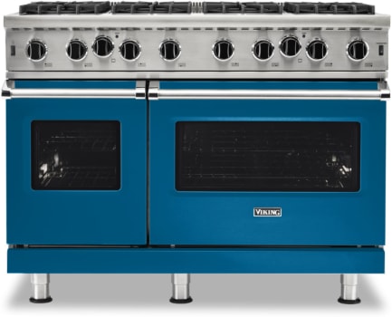 Viking 5 Series VGIC54828BAB - 48 Inch Freestanding Gas Range with 8 Open Burners in Front View
