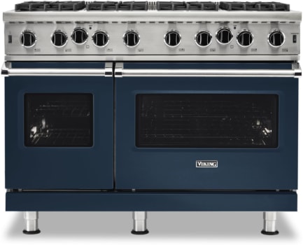 Viking 5 Series VGIC54828BSB - 48 Inch Freestanding Gas Range with 8 Open Burners in Front View