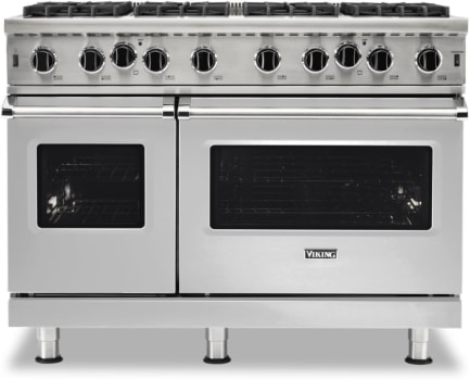 Viking 5 Series VGIC54828BSS - 48 Inch Freestanding Gas Range with 8 Open Burners in Front View