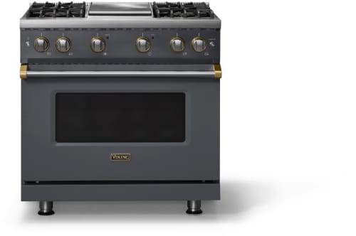 Viking 5 Series VGR53644GCSBB - 36 Inch Gas Range; Four Burners with Griddle