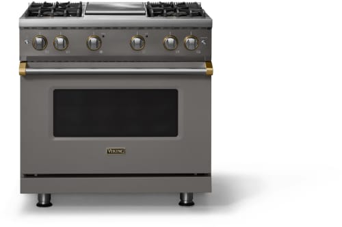 Viking 5 Series VGR53644GDGBB - 36 Inch Gas Range; Four Burners with Griddle