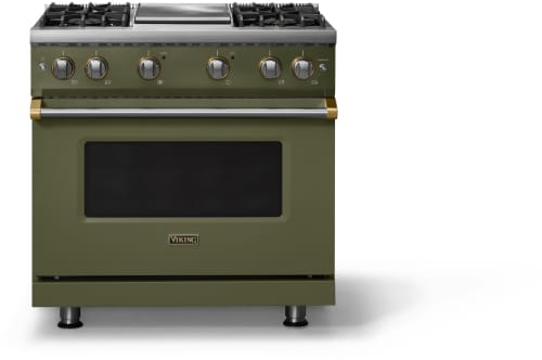Viking 5 Series VGR53644GMABB - 36 Inch Gas Range; Four Burners with Griddle