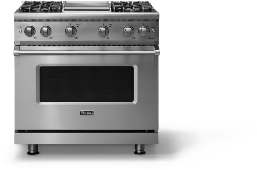 Viking 5 Series VGR53644GSS - 36 Inch Gas Range; Four Burners with Griddle