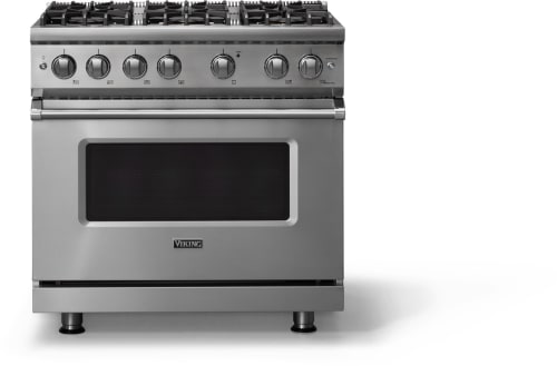 Viking 5 Series VGR53646BSSLP - 36 Inch Gas Range; Six Burners