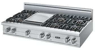 Viking VGRT5364GSS 36 Pro-Style Gas Rangetop with 4 VSH Pro Sealed  Burners, VariSimmers, 12 Griddle, SureSpark Auto…