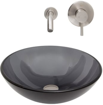Vigo Industries Vgt260 17 Inch Gl Vessel Sink With 6 Bowl Vigo Industries Vgt260 Brushed Nickel Front View