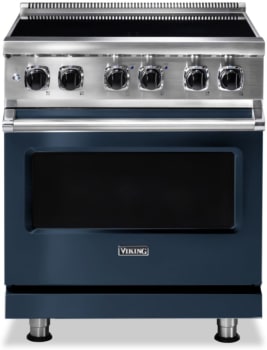 Viking 5 Series VIR53024BSB - 30 Inch Freestanding Induction Range with 4 Elements in Front View