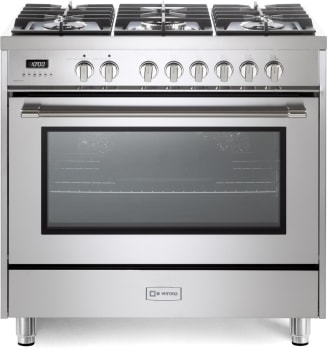Verona VPRFSGE365SS 36 Inch Freestanding Dual Fuel Range with 5