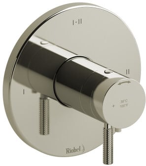 Rohl RIU™ TRUTM23KNPN - Riu™ Single Lever Handle Thermostatic & Pressure Balance Trim with 3 Functions and Knurled Handle in Polished Nickel