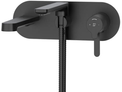 Rohl Nibi™ TNB21BK - Nibi™ Wall Mount Thermostatic / Pressure Balance Tub Filler Trim with Hand Shower in Black