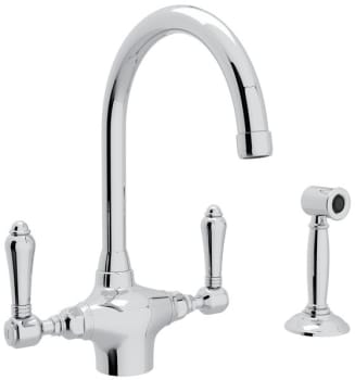 Rohl A1676lmwsapc2 Double Lever Cast Spout Kitchen Faucet With