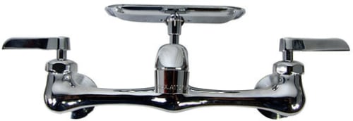 Nantucket Sinks CIF2H - Double Handle Wallmount Sink Faucet with Soap Dish