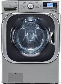 Lg Wm8500hva 29 Inch 5 2 Cu Ft Front Load Washer With 14 Wash Cycles 1 300 Rpm Lg Twin Wash Compatibility Steam Cycle Turbowash Senseclean Lcd Control Panel Lodecibel Quiet Operation Neverust Stainless