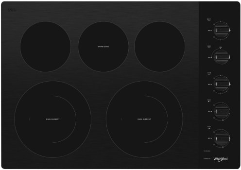Whirlpool WCE77US0HB - 30-inch Electric Ceramic Glass Cooktop with Two Dual Radiant Elements