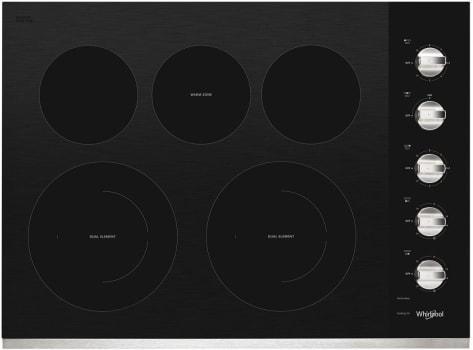 Whirlpool WCE77US0HS - 30-inch Electric Ceramic Glass Cooktop with Two Dual Radiant Elements