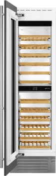 Smeg WCOU24L - 24 Inch Built-In Dual Zone Wine Cooler Column in Opened View