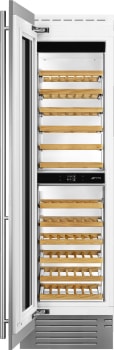 Smeg WCOU24LX - 24 Inch Built-In Dual Zone Wine Cooler Column in Opened View