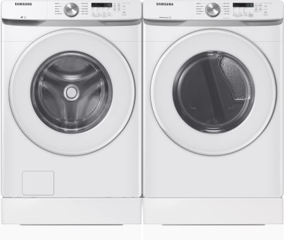 Samsung SAWADRGW60204 - Washer with paired Dryer in White on Risers