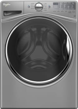 Whirlpool Wfw90hefc 27 Inch 4 2 Cu Ft Front Load Washer With 11 Wash Cycles 1 200 Rpm Steam Clean Smooth Wave Stainless Steel Basket Precision Dispense Adaptive Wash Technology And Energy Star Certification Chrome Shadow