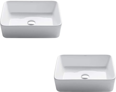 Kraus Elavo Series KCV1212PK - White Rectangular Ceramic Bathroom Sink