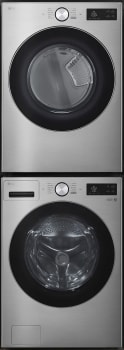 LG LGWADREHVA58002 - Stacked Washer &amp; Dryer Set with Front Load Washer &amp; Gas Dryer in Graphite Steel