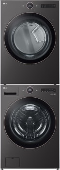 LG LGWADREB65003 - Stacked Washer and Dryer in Black Steel
