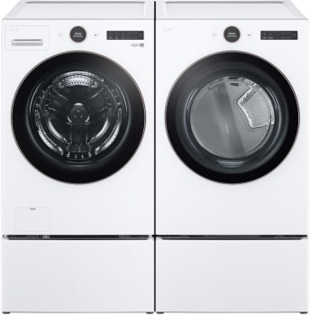LG LGWADRGW65002 - Washer with paired Dryer in White on Pedestals