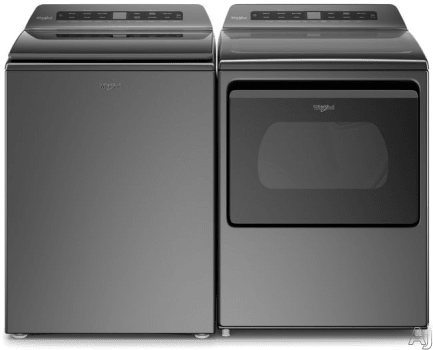 Whirlpool Wpwadrghc Side By Side Washer Dryer Set With Top Load Washer And Gas Dryer In Chrome Shadow