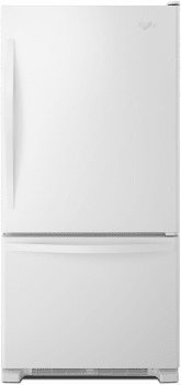 Whirlpool Wrb322dmbw 33 Inch Bottom Freezer Refrigerator With Freshflow Preserver Accu Chill System Adaptive Defrost Spillguard Glass Shelves Humidity Controlled Crispers Led Lighting Ice Maker And Energy Star Rated White