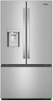 Whirlpool WRFF3536SZ - 36 Inch Freestanding French Door Bottom Mount Refrigerator in Front View