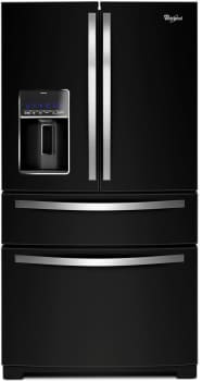Whirlpool Wrx735sdbe 36 Inch 4 Door French Door Refrigerator With External Refrigerated Drawer Filtered Dispenser Measured Fill Adjustable Glass Shelving 24 7 Cu Ft Capacity Ada Compliant Design And Sabbath Mode Black Ice
