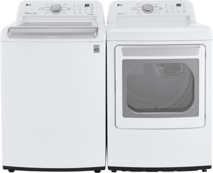 LG LGWADREW71552 - LG Side-by-Side Washer & Dryer Set with Top Load Washer and Electric Dryer in White