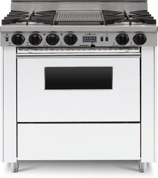 FiveStar WPN3267W - 36 Inch Freestanding Dual Fuel Range with 4 Open Burners