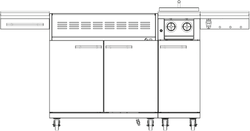 XO XOG40CARTXLT - Freestanding XLT Grill Cart with Stainless Steel Construction (Front View)