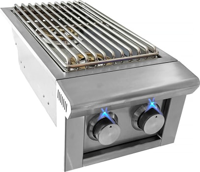 XO XOGSIDEBXLTL - 13 Inch Double Side Burner with 2 Burners (Angled View)
