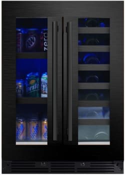 XO XOU24BWDDGBS - 24 Inch Freestanding/Built-In Undercounter Beverage Center with 21 Bottle Capacity in Front View