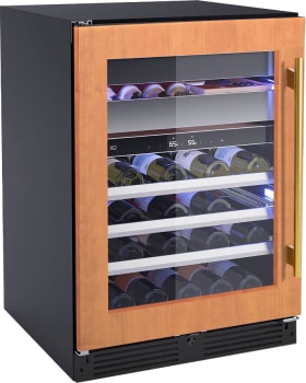 XO XOU24WWGOL - 24 Inch Undercounter Dual Zone Wine and Weed Preservation System with 30 Bottle Capacity in Angled View