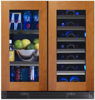 XO XOU30BWDDGO - 30 Inch Undercounter Combo Beverage Center & Wine Cooler