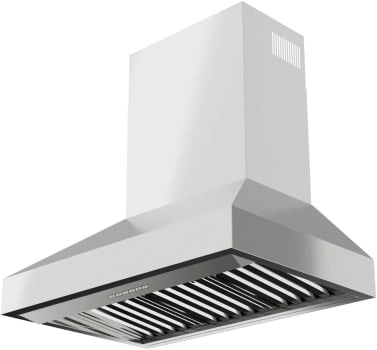XO XOVV236KSE - 36 Inch Wall Mount Range Hood in Angled View
