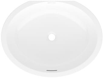 Rohl Kaali UBKAA60IO - 17 Inch Oval Undermount Bathroom Sink with Drain Hole Center