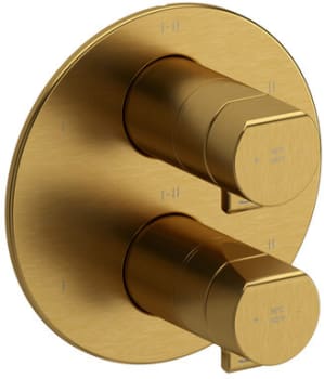 Rohl Parabola™ TPB46BG - Parabola™ Double Knob Handle Thermostatic and Pressure Balance Trim with 6 Functions in Brushed Gold