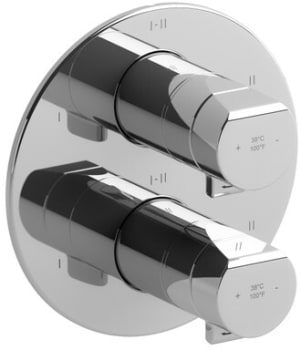 Rohl Parabola™ TPB46C - Parabola™ Double Knob Handle Thermostatic and Pressure Balance Trim with 6 Functions in Chrome