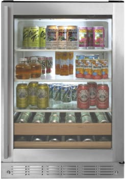 Monogram ZDBR240NBS - Monogram 24" Stainless Steel Beverage Center Shown with Minimalist Handle