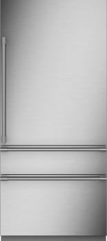 Monogram ZIC363IPVRH - 36 Inch Premium Fully Integrated Panel Ready Smart Bottom Freezer Refrigerator with 20.2 cu. ft. Total Capacity in Statement Handle Kit View