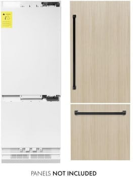 ZLINE RBIVZ30MB - ZLINE Autograph Edition 30 in. 16.1 cu. ft. Panel Ready Built-In Bottom Freezer Refrigerator with Water Dispenser and Ice Maker with Matte Black Accents (RBIVZ-30-MB) 30 in. 16.1 cu. ft. Panel Ready Built-In Bottom Freezer Refrigerator