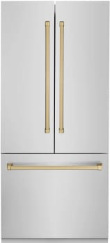 ZLINE RBIVZ30436CB 36 Inch Built-In French Door Refrigerator with
