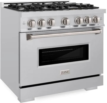 ZLINE Classic Series CDR36 - ZLINE 36 in. 5.2 cu. ft. Classic Dual Fuel Range with 6 Burner Gas Cooktop and Electric Convection Oven in Stainless Steel (CDR36) main image. 36 Inch Freestanding Dual Fuel Range
