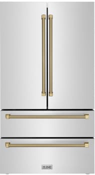 ZLINE Autograph Edition RFMZ36KCB - 36 Inch Counter-Depth 4-Door French Door Refrigerator