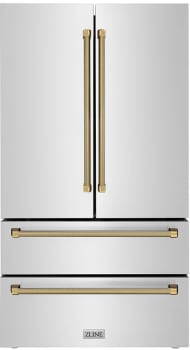 ZLINE Autograph Edition RFMZ36KG - 36 Inch Counter-Depth 4-Door French Door Refrigerator