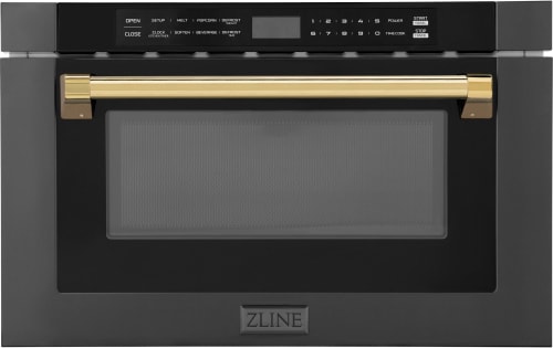 ZLINE Autograph Edition MWDZ1BSHG - 24 Inch Built-in Microwave Drawer with 1.2 cu. ft. Capacity